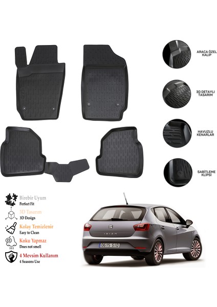Seat Ibıza 2012 3D Havuzlu Paspas Otl