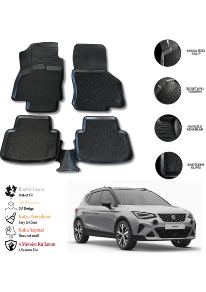 Seat Arona 2022 3D Havuzlu Paspas Otl