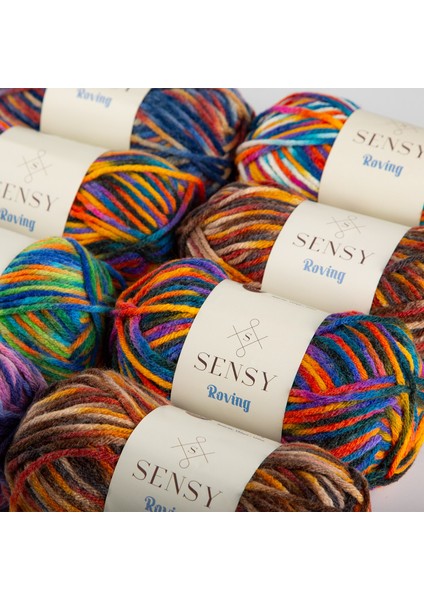 Roving El Örgü Ipi Multi Çok Renkli Ip Atkı Bere Ipi Kazak Panço Ip Hırka Ebruli Yün Ip modelleri