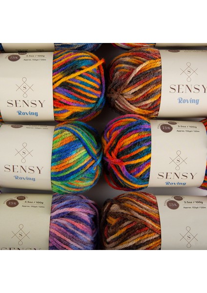 Roving El Örgü Ipi Multi Çok Renkli Ip Atkı Bere Ipi Kazak Panço Ip Hırka Ebruli Yün Ip indirimleri