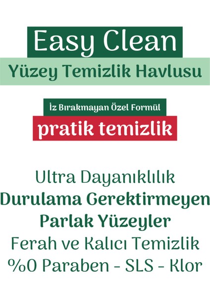 Easy Clean Beyaz Sabun Katkılı Yüzey Temizlik Havlusu 2X70 (140 Yaprak)