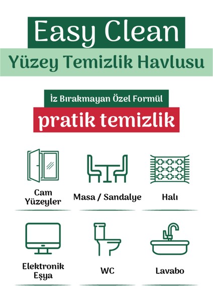 Easy Clean Beyaz Sabun Katkılı Yüzey Temizlik Havlusu 2X70 (140 Yaprak)