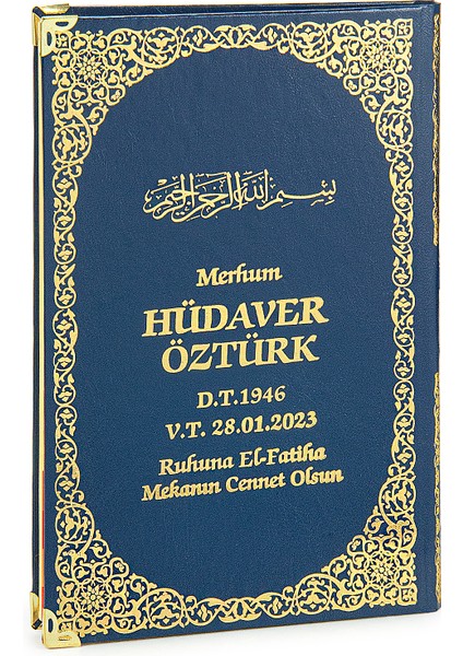 50 Adet Isim Baskılı Yaldızlı Deri Ciltli Yasin Kitabı Mevlüt Hediyesi 176 Sayfa Lacivert