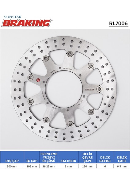 Bmw F 650-700-750-800-850 Yuvarlak Ön Fren Diski / Bmw / G 650 Gs / 650CC / Ön / 2009-2010-201