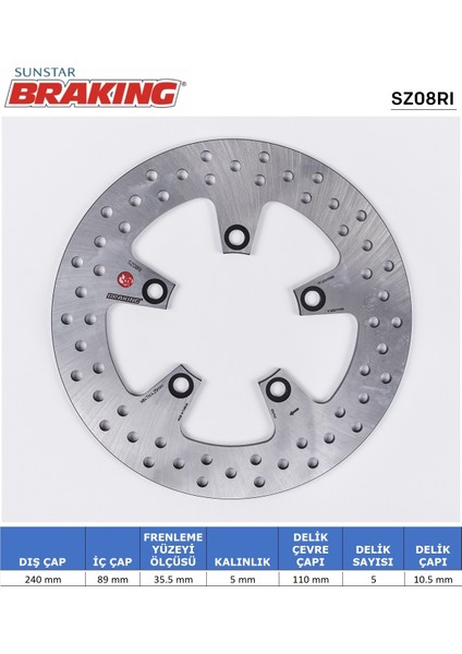 Yuvarlak Arka Fren Diski / Suzukı / Gsx F / 600CC / Arka / 1998-1999-2000-2001-2002-2003-2004-20