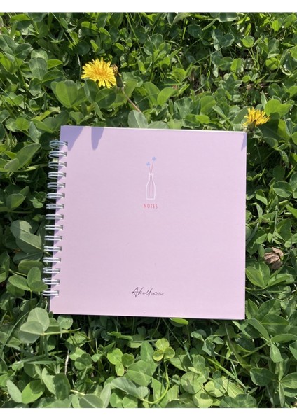 Akıllı Adam Yayınları 15  x  15 cm Pembe Kareli Spiralli Defter