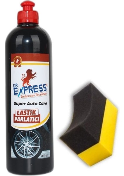 Dr. Express Lastik Parlatıcı Jel + Sünger Islak Görünüm