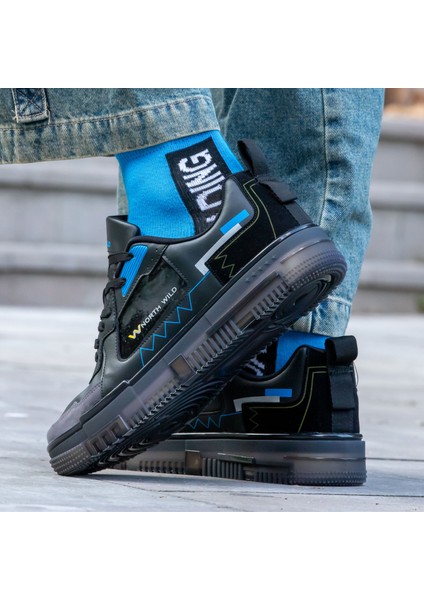 Planet Unisex Sneakers - Siyah Füme