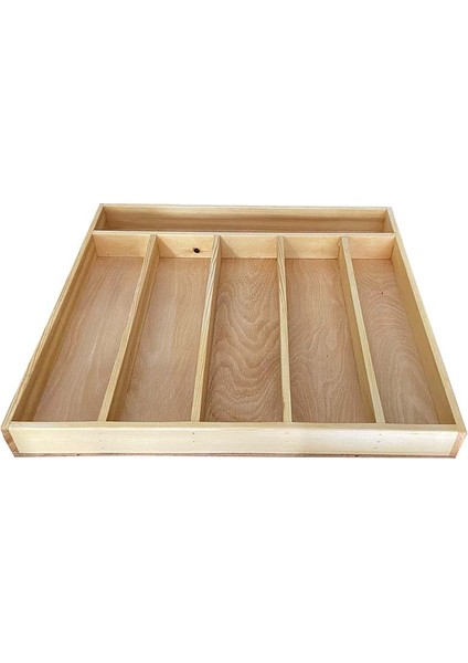 Kepçelik Çekmece Içi Doğal Ahşap 4 Bölmeli Kepçe,tahta Kaşık,maşa, Organizer 45X40