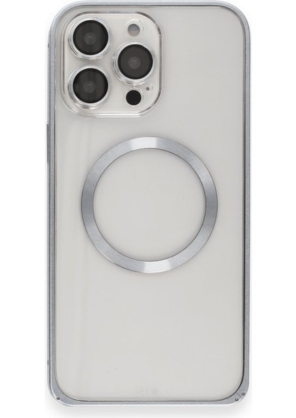 Apple iPhone 15 Pro Max Kılıf Kamera Lensli Metal Çerçeve Bumper Kilitli Kapak