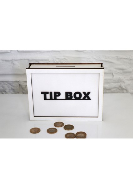 Ahşap Beyaz Tip Box Kumbara