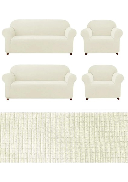 Likrali 3+3+1+1 Lastikli Koltuk Takımı Kılıfı. Çekyat Koltuk Örtüsü Streç Esnek Kanepe Kılıfı