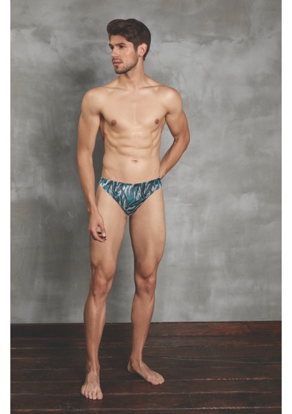 Erkek Akuatik Desenli Slip 1019