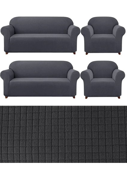 Likrali 3+3+1+1 Lastikli Koltuk Takımı Kılıfı. Çekyat Koltuk Örtüsü Streç Esnek Kanepe Kılıfı