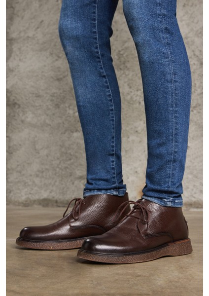 Ziya, Erkek Hakiki Deri Bot 1331007Z3048 Kahve