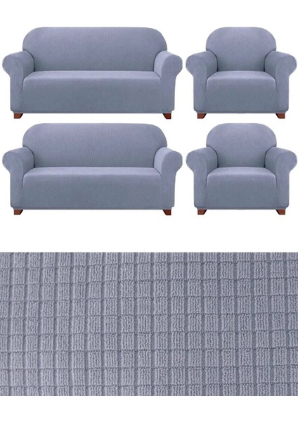 Likrali 3+3+1+1 Lastikli Koltuk Takımı Kılıfı. Çekyat Koltuk Örtüsü Streç Esnek Kanepe Kılıfı