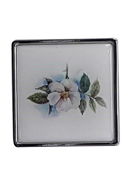 Kulp Simge Düğme Beyaz Gül 5'li