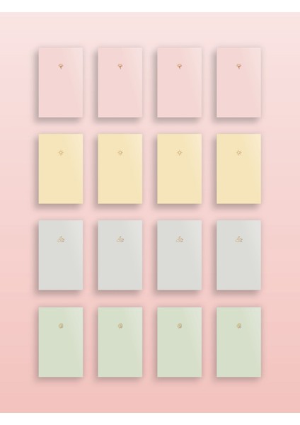 16'lı Pastel Çizgisiz 13 x 20 Defter Seti 4 Renk