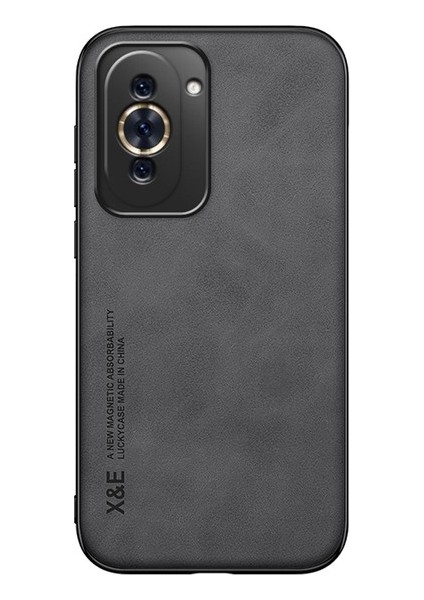 Huawei Nova 10 Pro 4g Cilt Touch Anti-Drop Geri Kılıf Pu Deri Kaplamalı Tpu+Pc Koruyucu Kılıf Araç Montaj Metal Sayfası (Yurt Dışından)