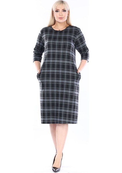 Çift Cepli Kışlık Büyük Beden Elbise 30A-2463 modelleri