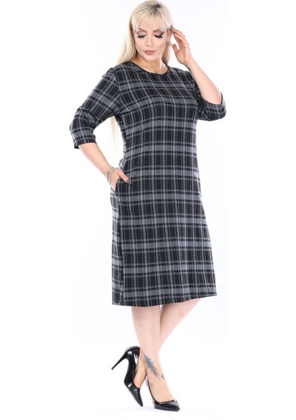 Çift Cepli Kışlık Büyük Beden Elbise 30A-2463 fırsatları