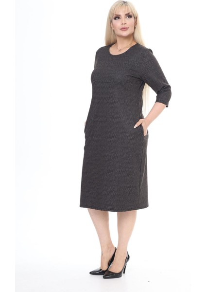 Çift Cepli Kışlık Büyük Beden Elbise 33B-2465