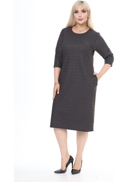 Çift Cepli Kışlık Büyük Beden Elbise 33B-2465 modelleri