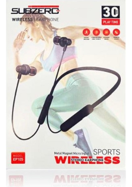 EP-105 Kablosuz Sporcu Kulaklık 30 Saat Bluetooth 5.0 Boyun Askı