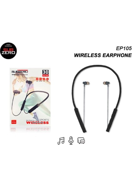 EP-105 Kablosuz Sporcu Kulaklık 30 Saat Bluetooth 5.0 Boyun Askı