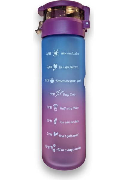 Cam Motivasyon Matarası - Tutamaçlı