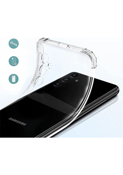 Samsung Galaxy S23 Fe Kılıf Darbe Emici Kamera Korumalı Yumuşak Esnek Şeffaf Silikon Kapak (02-Anti)