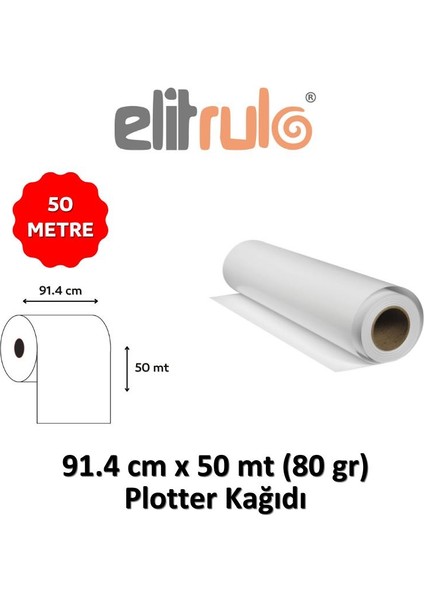 Elitrulo Plotter Kağıdı 91.4cm x 50MT 80GR