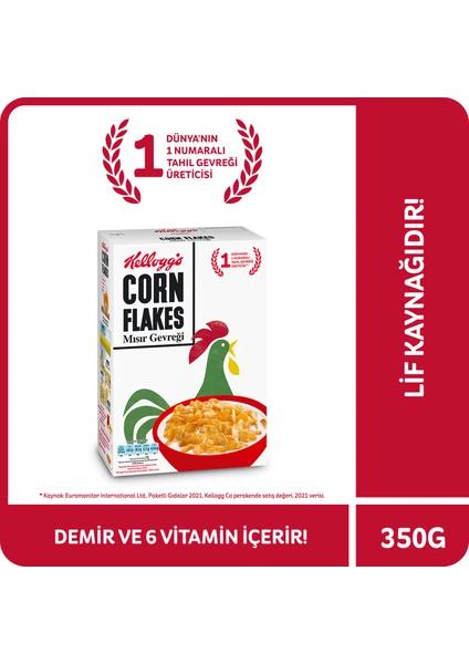 Corn Flakes Kahvaltılık Nostaljik Paket Mısır Gevreği 350 Gr, Lif ve Demir Kaynağı