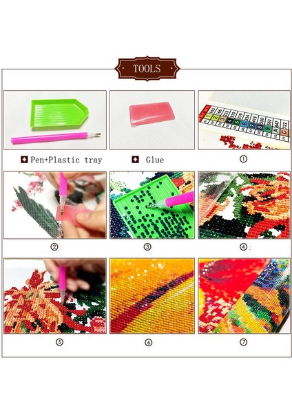 5d Elmas Boyama Tam Elmas Hayvan Duvarcılık Diy Elmas Nakış Dekoratif Boyama Süsler Oturma Odası Manzara (Yurt Dışından) fırsatları