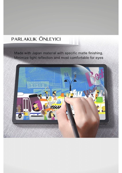 Galaxy Tab S9 Fe Plus SM-X610 Uyumlu Gerçek Kağıt Hissi Parlama Önleyici Paper Like Ekran Koruyucu