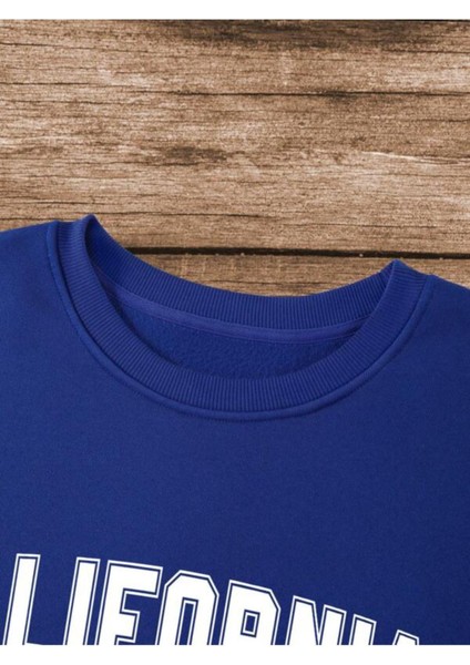Mavi West Coast Baskılı Oversize Bisiklet Yaka Erkek Sweatshirt