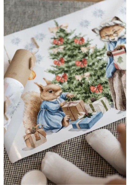 Yeni Yıl Masalı, Sevimli Yılbaşı Figürleri Sticker Seti, Kış Yılbaşı Süsü Sticker Cam Duvar Sticker indirimleri