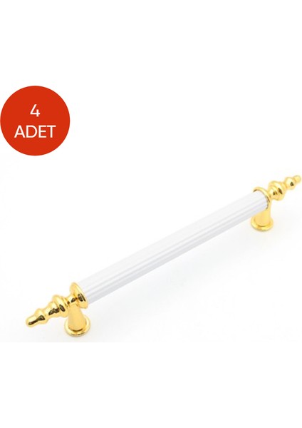 4'lü Set 256 mm Sarı Ayak Beyaz Anka Modeli Dolap Çekmece Mobilya Kulbu