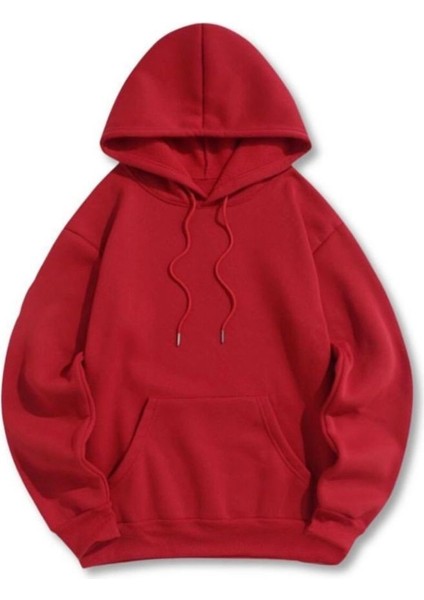 Kırmızı Çeşme Baskılı Oversize Kapuşonlu Erkek Sweatshirt fiyatları
