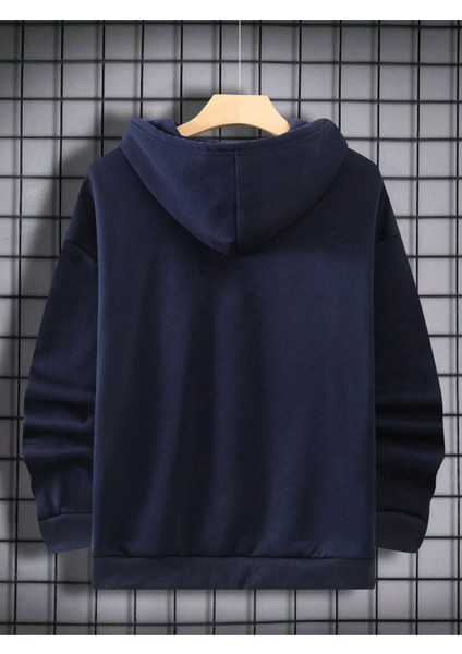 Lacivert Lg Baskılı Oversize Kapüşonlu Erkek Sweatshirt fiyatları