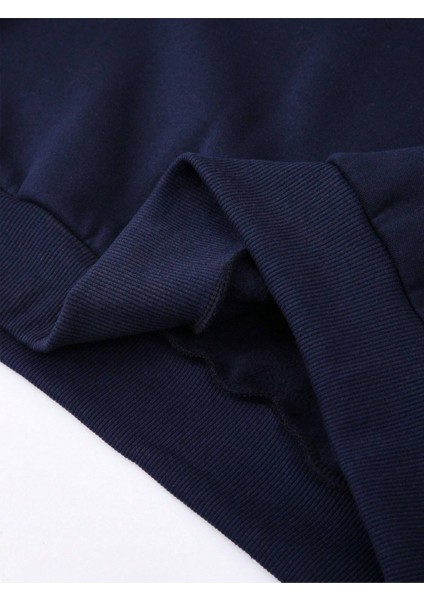 Lacivert Lg Baskılı Oversize Kapüşonlu Erkek Sweatshirt modelleri