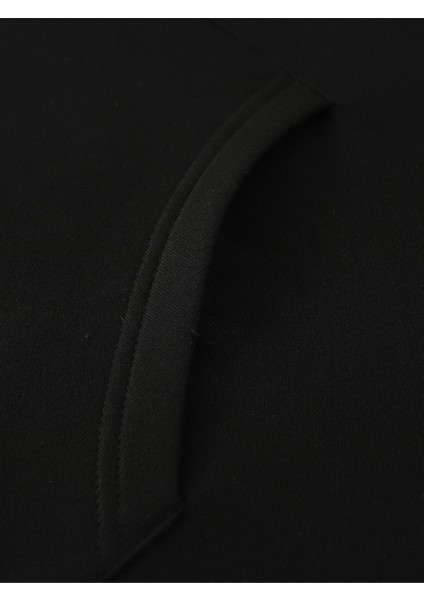 Siyah The Hope Baskılı Oversize Kapüşonlu Erkek Sweatshirt