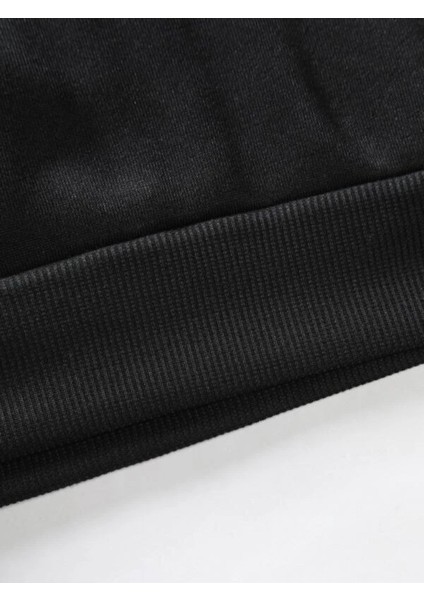 Siyah Beyaz Gül Baskılı Oversize Bisiklet Yaka Erkek Sweat modelleri