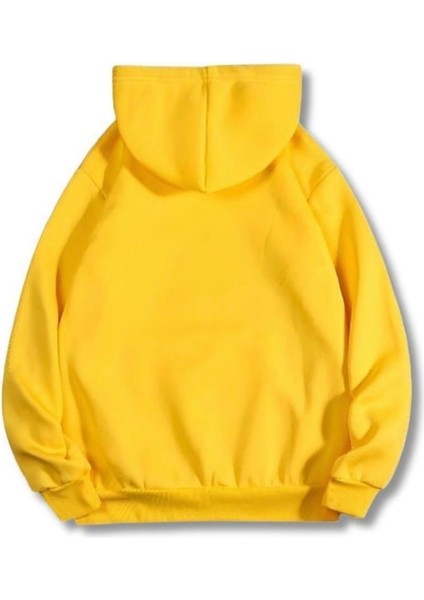 Sarı Amsterdam Baskılı Oversize Kapuşonlu Erkek Sweatshirt fiyatları