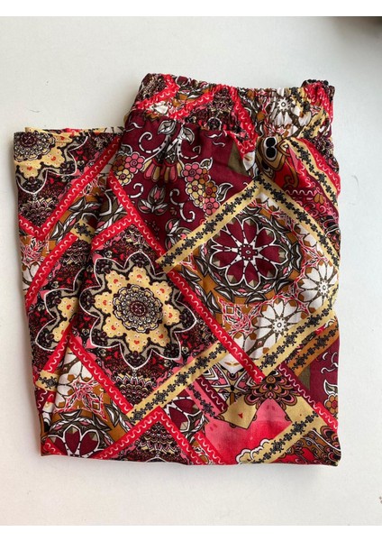 Kadın Renkli Kırmızı Cepli Midi Etek 12D-5069 indirimleri