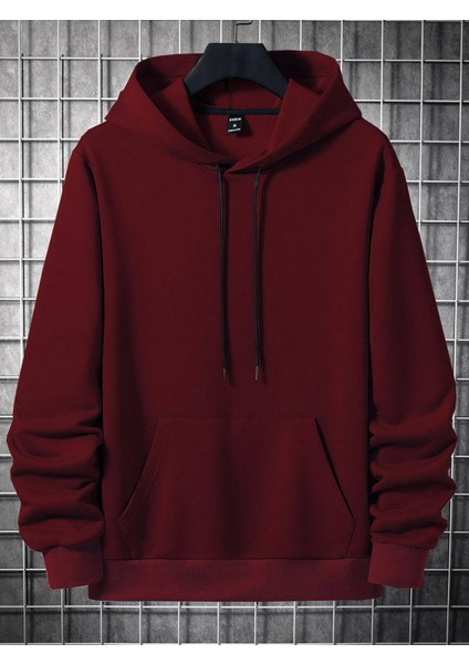 Bordo Sırt Aloha Baskılı Oversize Kapüşonlu Erkek Sweatshirt fiyatları