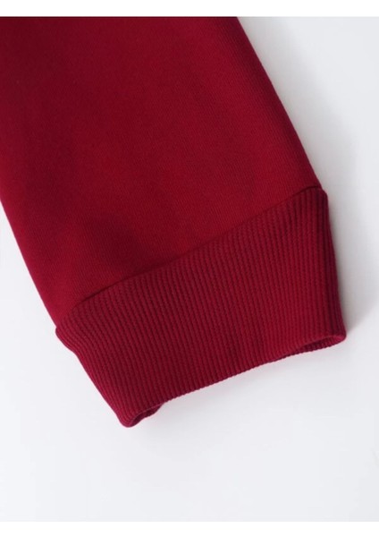 Kırmızı Ucgen Baskılı Oversize Bisiklet Yaka Erkek Sweatshirt modelleri
