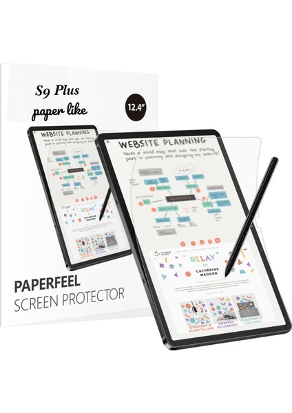 Galaxy Tab S9 Plus SM-X810 Uyumlu Gerçek Kağıt Hissi Parlama Önleyici Paper Like Ekran Koruyucu