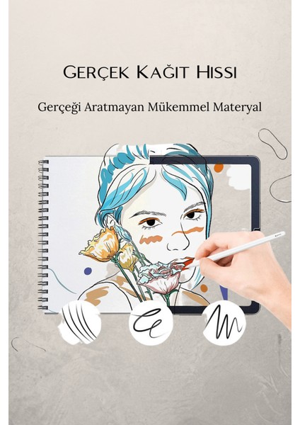 Galaxy Tab S9 Plus SM-X810 Uyumlu Gerçek Kağıt Hissi Parlama Önleyici Paper Like Ekran Koruyucu