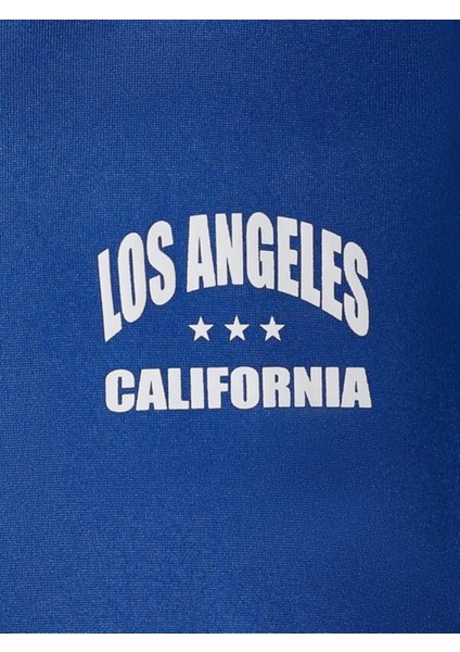 Sax Mavi La California Baskılı Oversize Erkek Sweatshirt